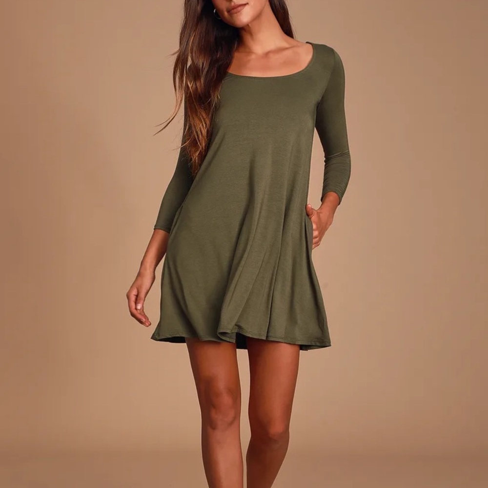 Cute army green dress